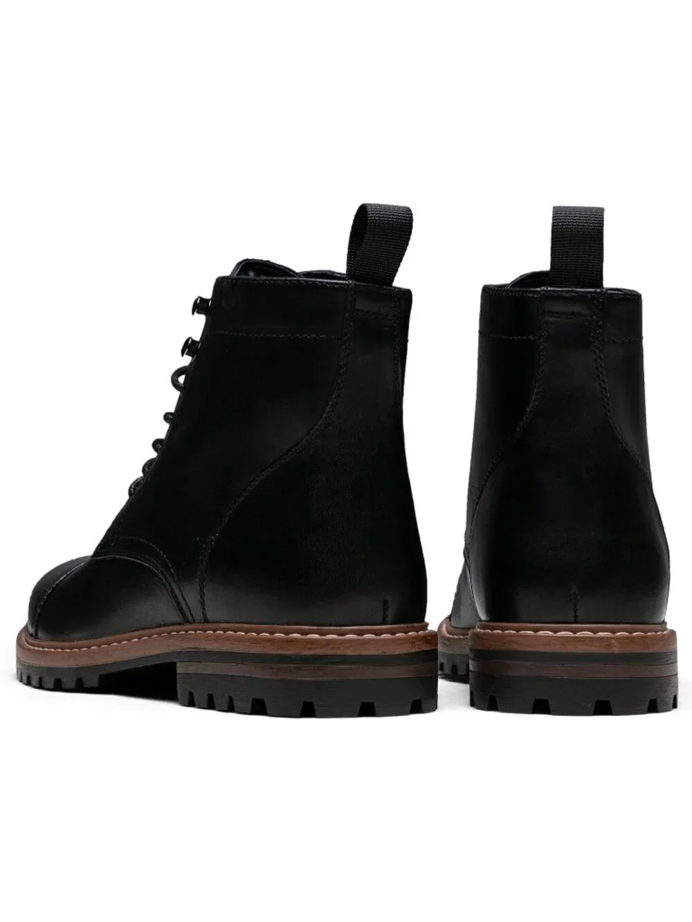 Men's Black Boots Premium Leather Cap Toe Casual Boots Chukka Dress Boots